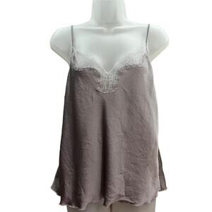Victoria's Secret Silky Lace Detail Spaghetti Strap Tank Top Size Large